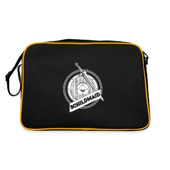 Wikinger Schildmaid Seekrieger Schild Schwert - Retro Tasche - Schwarz/Gold - Hinten