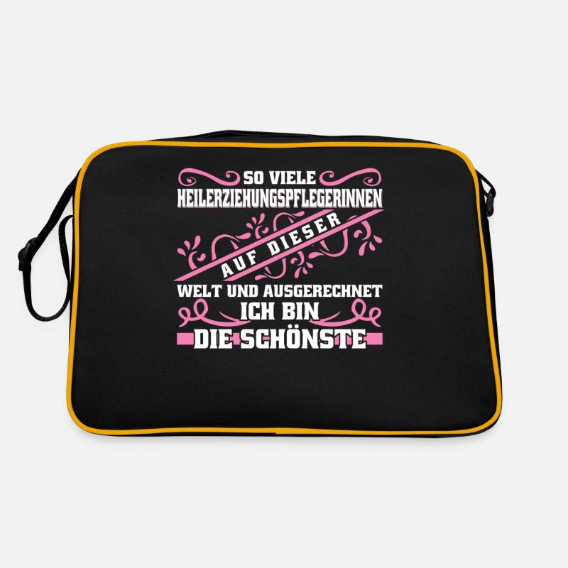 Heilerziehungspflegerin Design - Retro Tasche - Schwarz/Gold