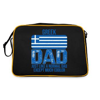Greek Dad drapeau grec pour la fête des pères - Sac Retro - noir/or - Dos