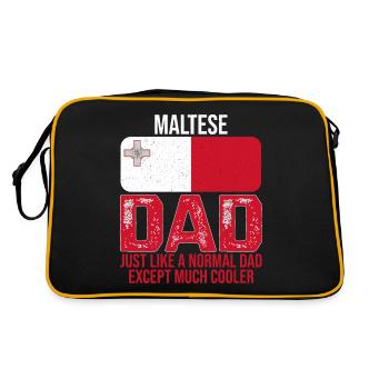 Papa maltais Drapeau de Malte pour la fête des pères - Sac Retro - noir/or - Dos