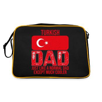 Turkish Dad drapeau turc pour la fête des pères - Sac Retro - noir/or - Dos
