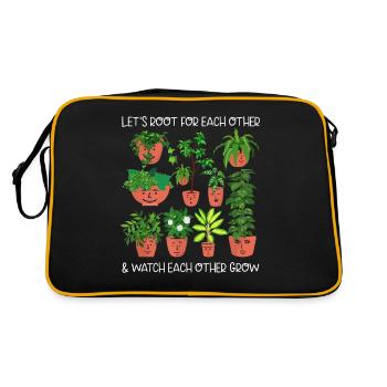 Enracinons-nous les uns pour les autres et regardons-nous grandir - Sac Retro - noir/or - Dos