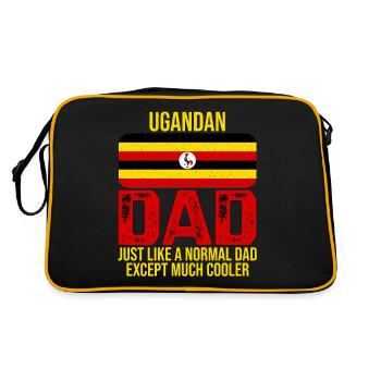 Ougandais Dad drapeau ougandais pour la fête des pères - Sac Retro - noir/or - Dos