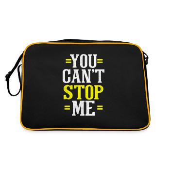 You cant stop me Motivation Laufshirt - Retro Tasche - Schwarz/Gold - Hinten