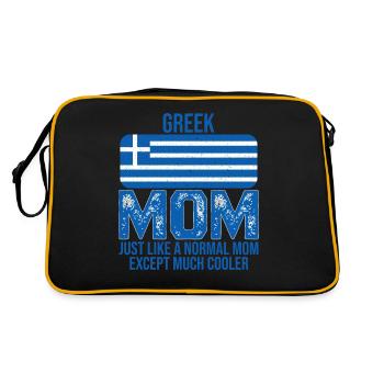Greek Mom drapeau grec pour la fête des Mères - Sac Retro - noir/or - Dos