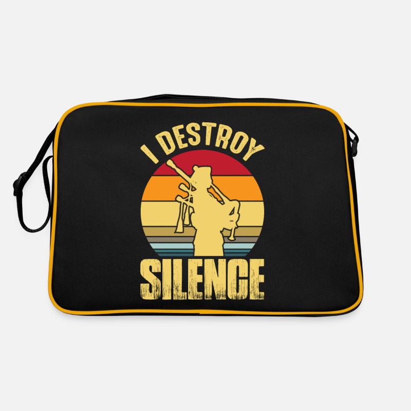 Dudelsack Destroy Silence Sackpfeife Retro Retro Tasche