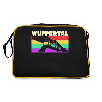Wupptertaler Schwebebahn Retro Wuppertal - Retro Tasche - Schwarz/Gold - Hinten