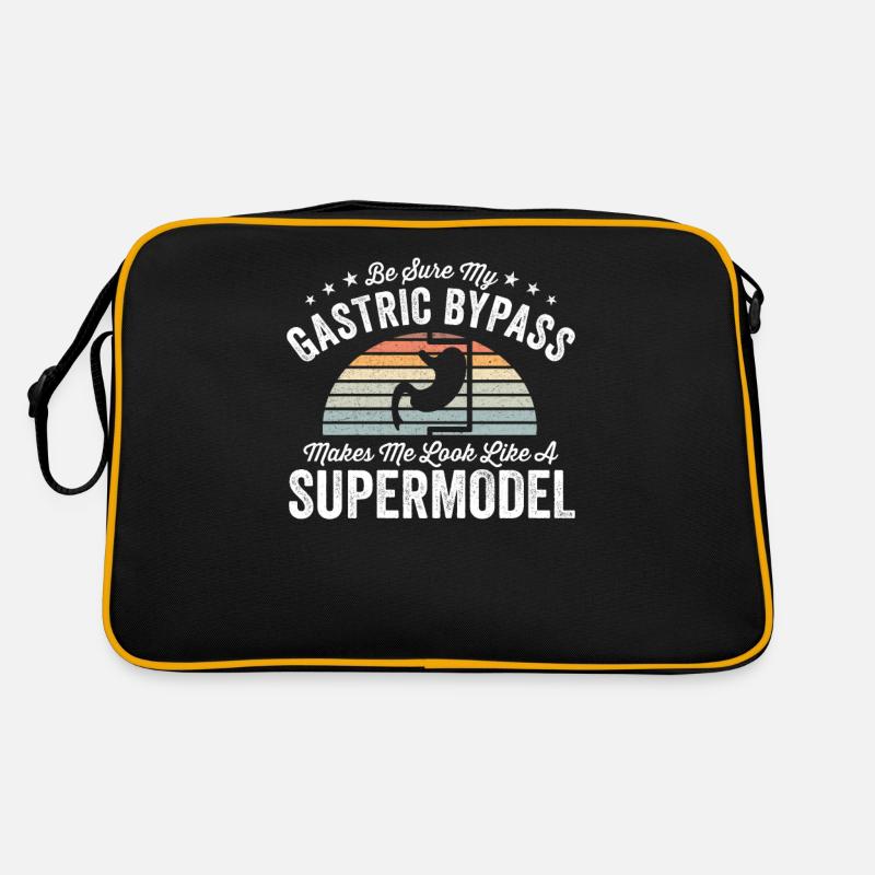 Magen Bypass Operation Genesung Geschenk - Retro Tasche - Schwarz/Gold