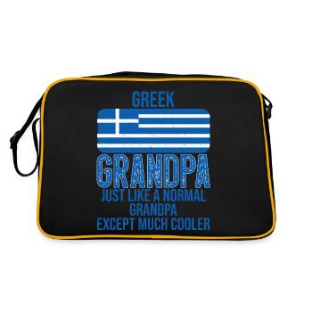Greek Grandpa drapeau grec pour la fête des pères - Sac Retro - noir/or - Dos