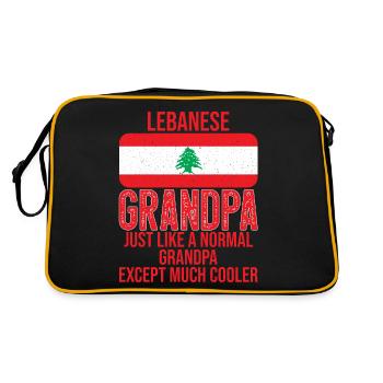 Drapeau de Lebanese Grandpa du Liban pour la fête des Pères - Sac Retro - noir/or - Dos
