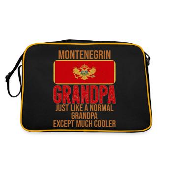Montenegrin Grandpa Montenegro Flag - Retro Bag - black/gold - Back