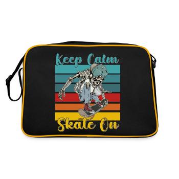 Keep Calm Skate on Skateboarding - Sac Retro - noir/or - Dos