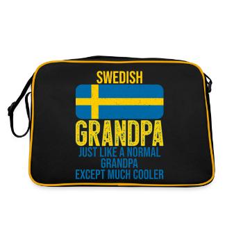 Swedish Grandpa drapeau suédois pour la fête des pères - Sac Retro - noir/or - Dos