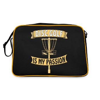 DISC GOLF IS MY PASSION - Retro Tasche - Schwarz/Gold - Hinten