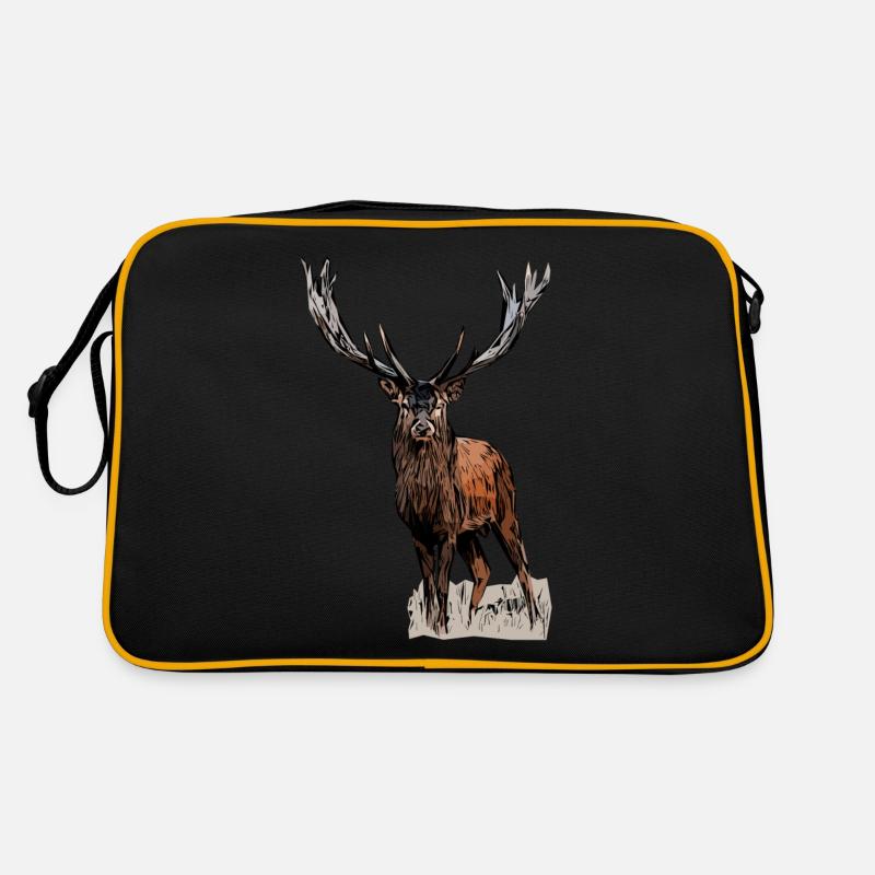 Jagd Hirsch Jäger Hirsche Hunting Jagdmotiv Retro Tasche
