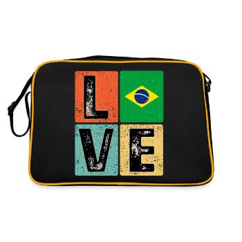 I Love Brazil drapeau pour l’orgueil brésilien - Sac Retro - noir/or - Dos