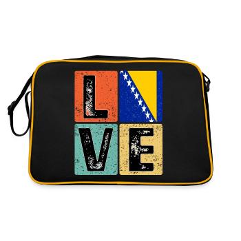 I Love Bosnia flag for Bosnian pride - Retro Bag - black/gold - Back