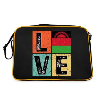 I Love Malawi Malawi Drapeau Malawi - Sac Retro - noir/or - Dos