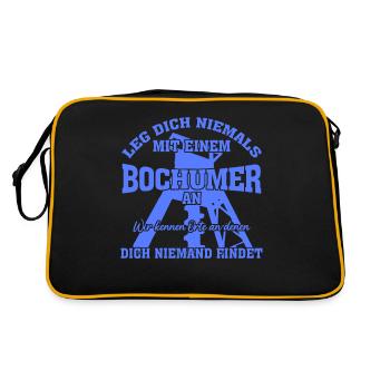 Bochum - Retro Tasche - Schwarz/Gold - Hinten