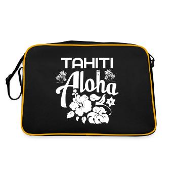 Tahiti Aloha palmiers soleil vacances mer - Sac Retro - noir/or - Dos