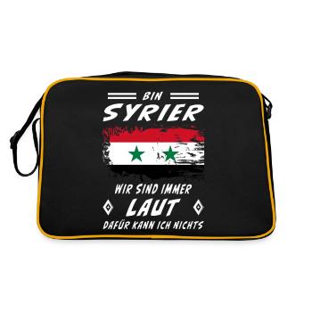 Flagge syrien - Retro Tasche - Schwarz/Gold - Hinten