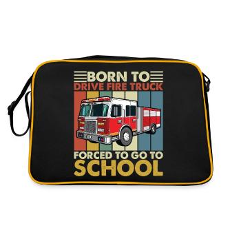 Born to Drive Fire Truck Forced To Go To School - Sac Retro - noir/or - Dos