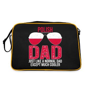 Polish Dad Pologne drapeau lunettes de soleil Fête des Pères - Sac Retro - noir/or - Dos