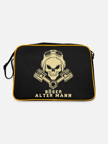 Böser alter Mann - Retro Tasche - Schwarz/Gold - Hinten