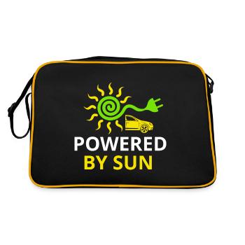 Car Solar Power Environmental Love Electric Car - Retro Bag - black/gold - Back