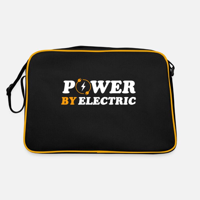 Elektroauto E-Auto Elektro Power Batterie Retro Tasche