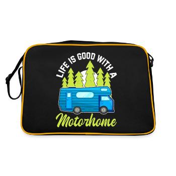 Camper Life is Good Motorhome Camping - Retro Bag - black/gold - Back