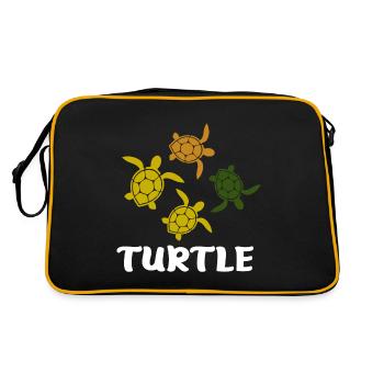 Turtle Marine Animals Shell Animals - Retro Bag - black/gold - Back