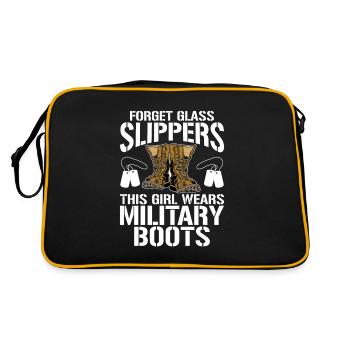 This Princess Wears Military Boots, Female Soldier - Retro Tasche - Schwarz/Gold - Hinten