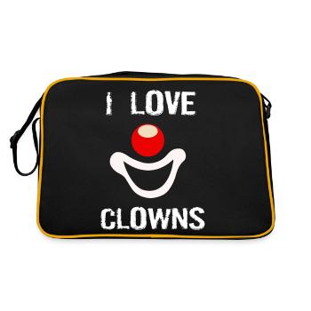 Clown Ich liebe Clowns Clown Nase - Retro Tasche - Schwarz/Gold - Hinten