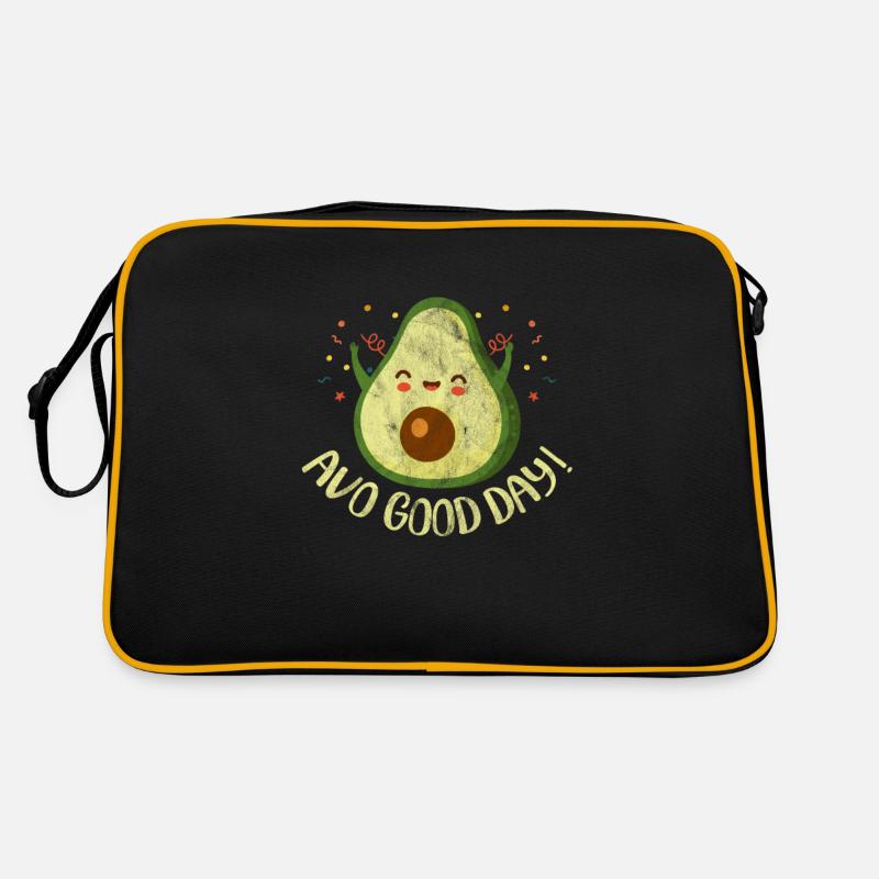 Avocado - Retro Tasche - Schwarz/Gold