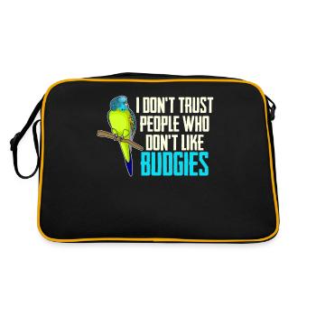 Budgie Budgie Budgerigar - Retro Bag - black/gold - Back