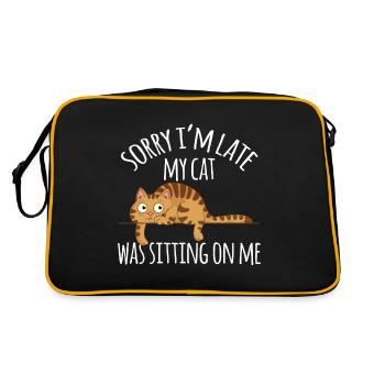 Paresseux chat chat amoureux de chats - Sac Retro - noir/or - Dos