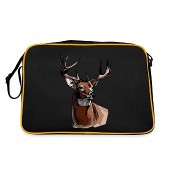 Chasse au cerf chasseur animal motif motif de chasse Impression - Sac Retro - noir/or - Dos