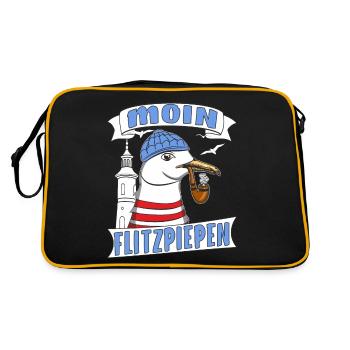 MÖWE MOIN FLITZPIEPEN - Retro Tasche - Schwarz/Gold - Hinten