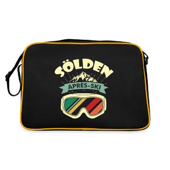 Sölden Après-Ski Skigebiet Österreich - Retro Tasche - Schwarz/Gold - Hinten