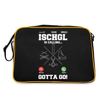 Ischgl Ruft Ski Snowboard Schlittschuhe - Retro Tasche - Schwarz/Gold - Hinten