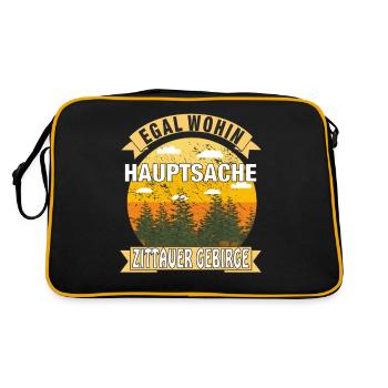 HAUPTSACHE ZITTAUER GEBIRGE - Retro Tasche - Schwarz/Gold - Hinten