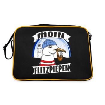 MÖWE MOIN FLITZPIEPEN - Retro Tasche - Schwarz/Gold - Hinten