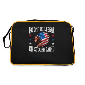 No One Is Illegal On Stolen Land, Native American - Sac Retro - noir/or - Dos