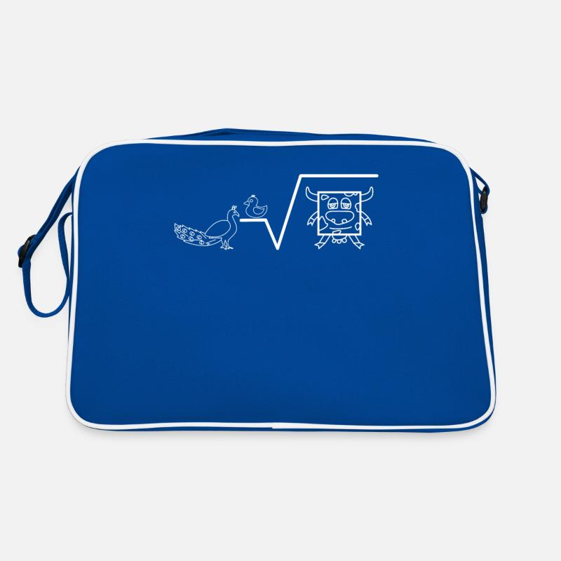 Peacock times duck root cow square math Retro Bag