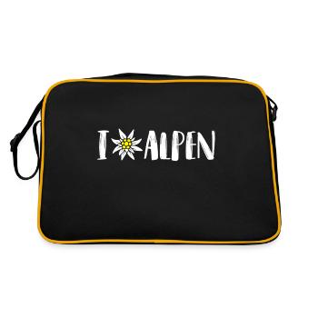 I Edelweiss Alps The Alps Edelweiss Flower - Retro Bag - black/gold - Back