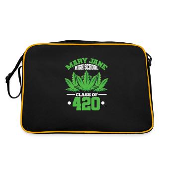 420 Cannabis Chanvre Herbe Herbe Ganja Joint Cadeau - Sac Retro - noir/or - Dos