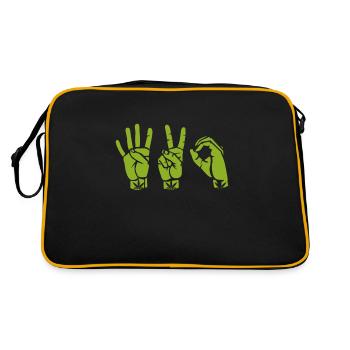 420 - Retro Tasche - Schwarz/Gold - Hinten