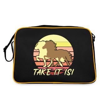 Isi Islandpferd Island Chevaux - Sac Retro - noir/or - Dos