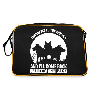 Wolf Pack Pack Pack Wild Dog Wildlife - Retro Bag - black/gold - Back